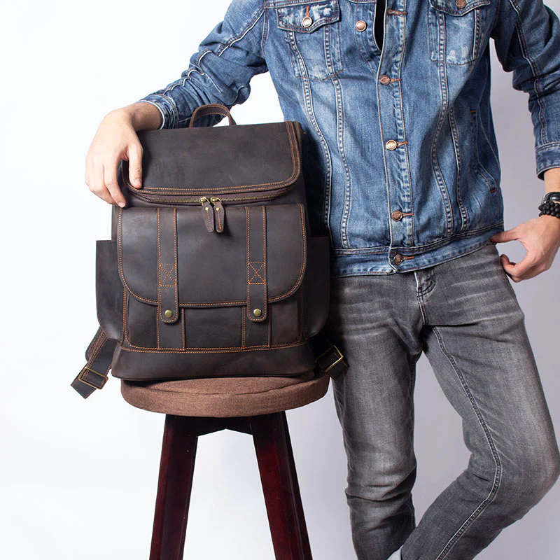 Leather Work Backpack | ROYA - Image 16