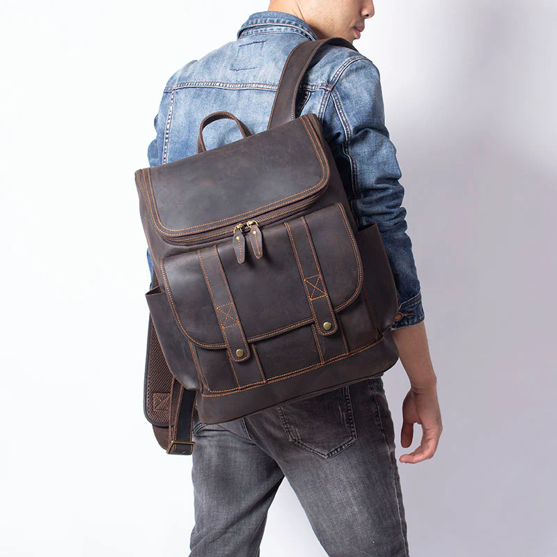 Leather Work Backpack | ROYA - Image 28
