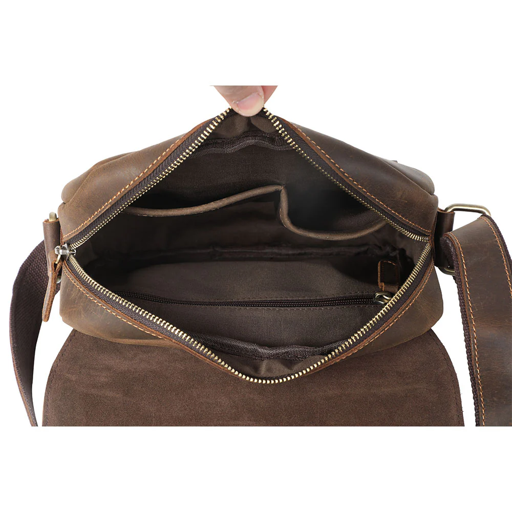 Small Leather Messenger Bag | JAYA - Image 7