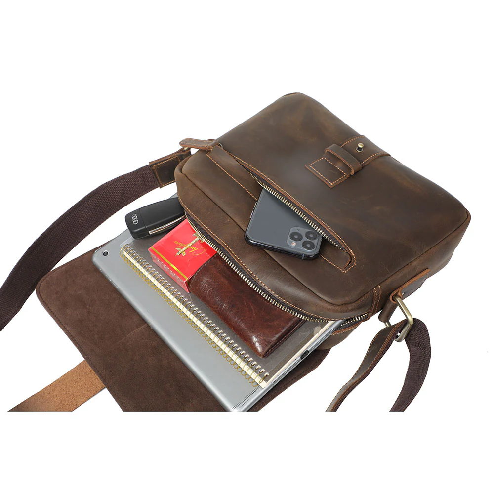Small Leather Messenger Bag | JAYA - Image 8
