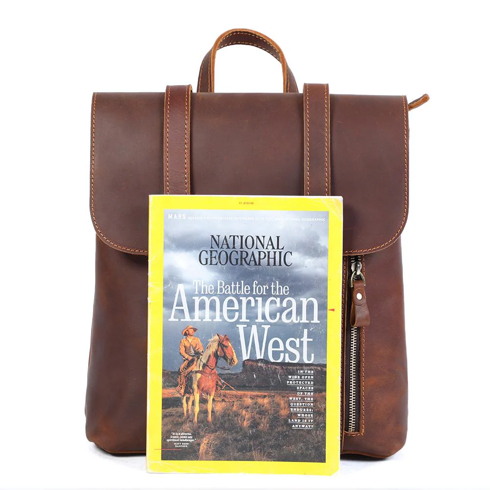 Small Leather Rucksack | ITHYA - Image 11