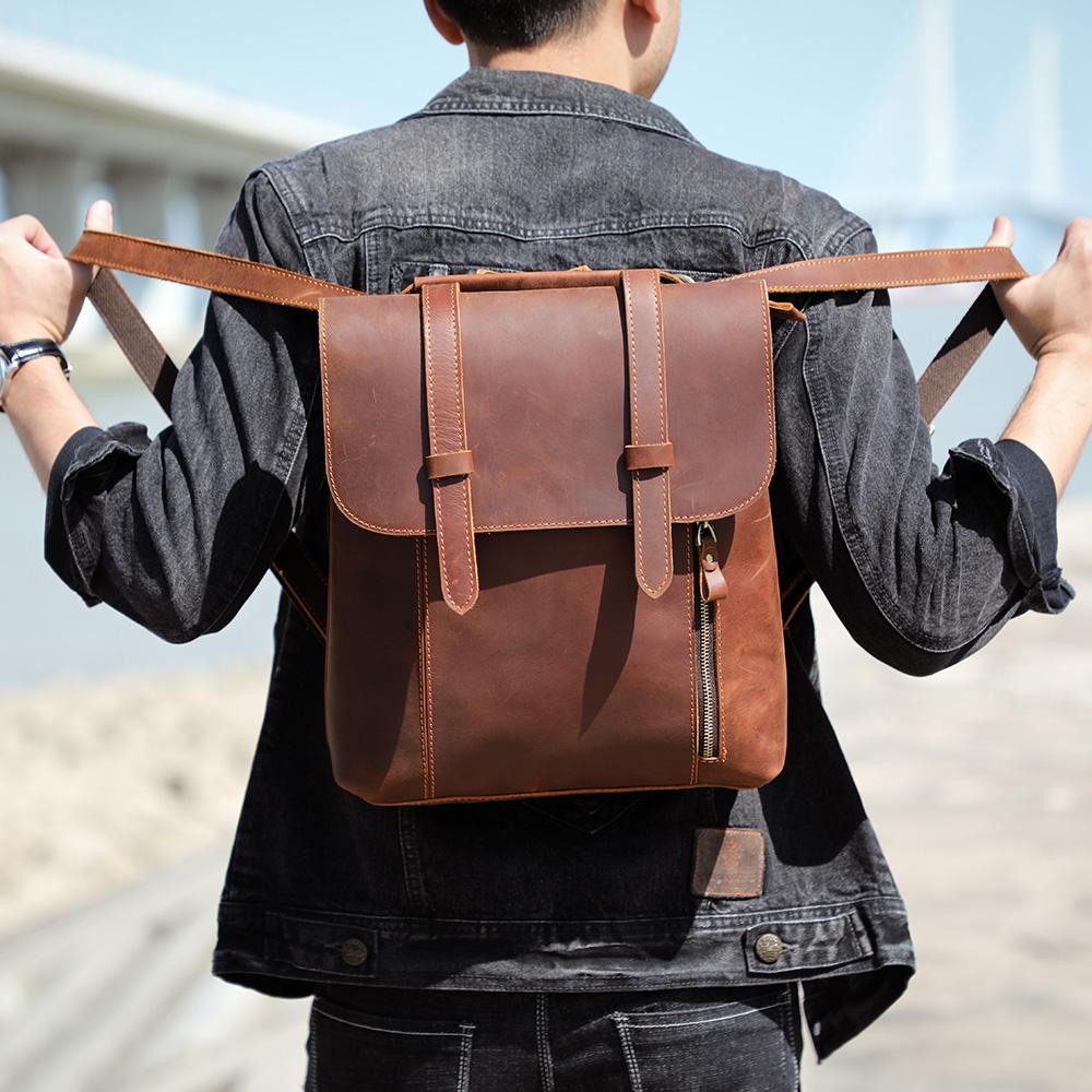 Small Leather Rucksack | ITHYA - Image 12