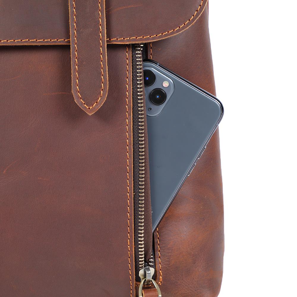 Small Leather Rucksack | ITHYA - Image 18