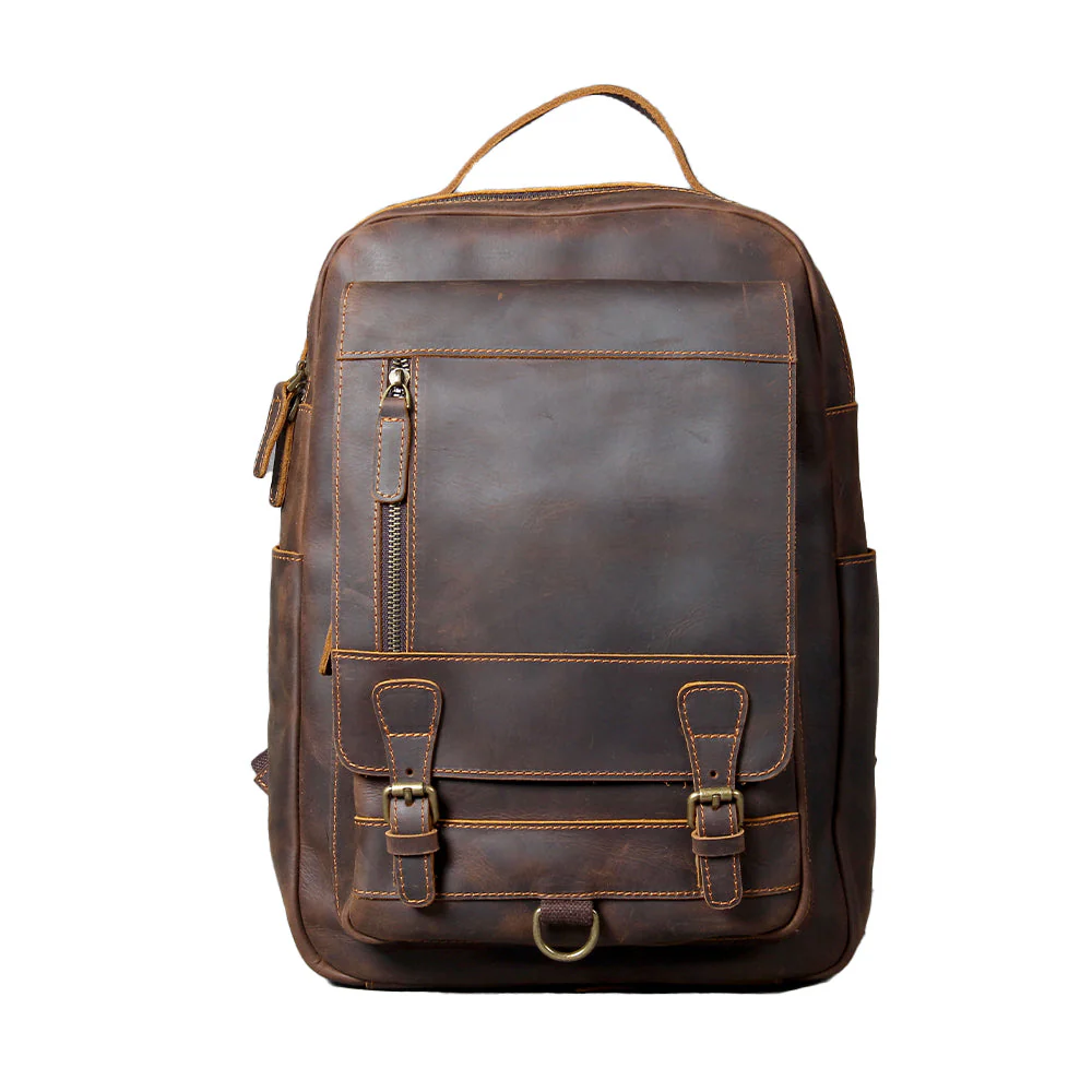 Tan Leather Backpack | CAREA