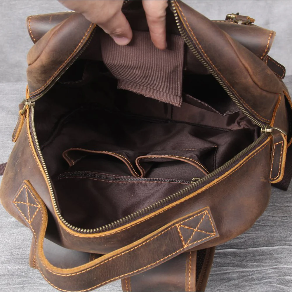 Tan Leather Backpack | CAREA - Image 10