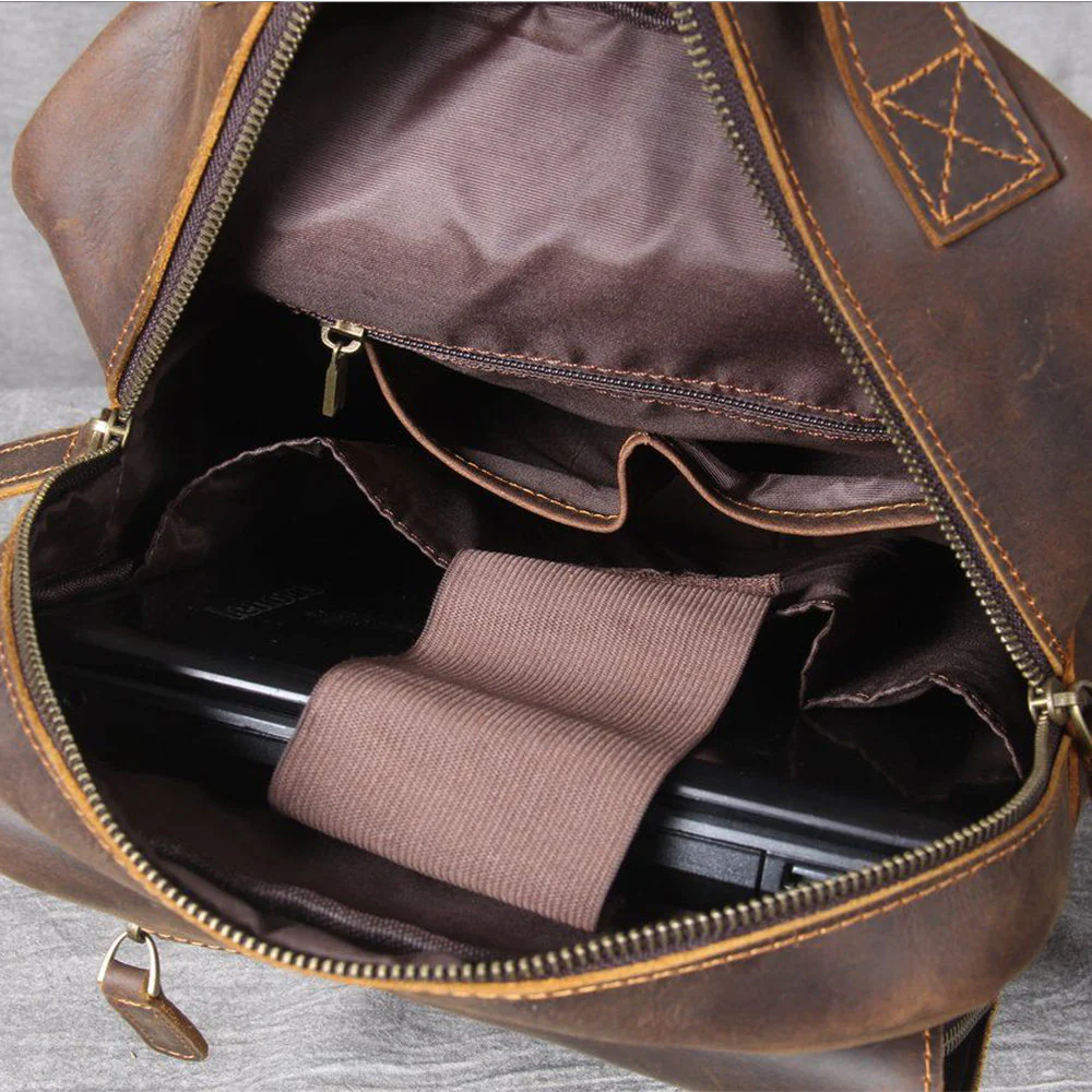 Tan Leather Backpack | CAREA - Image 11