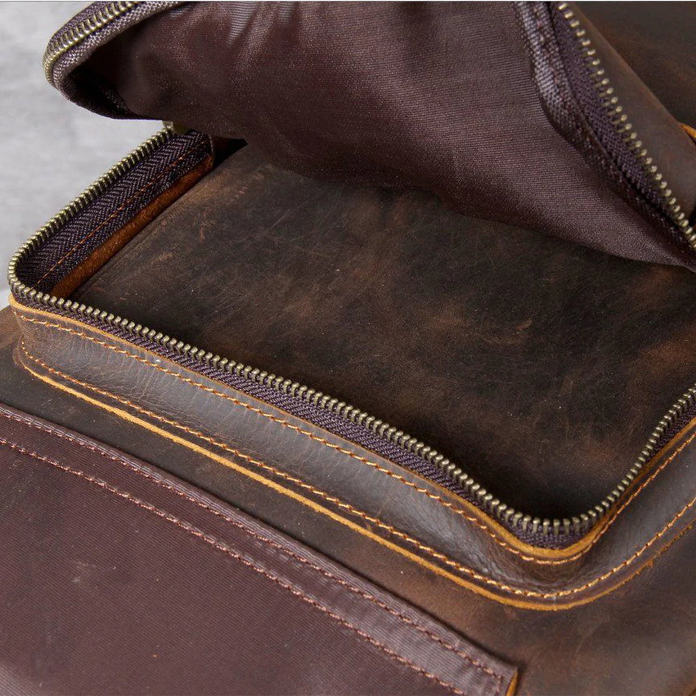 Tan Leather Backpack | CAREA - Image 17