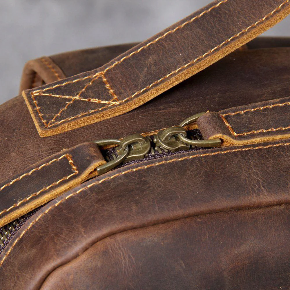 Tan Leather Backpack | CAREA - Image 20