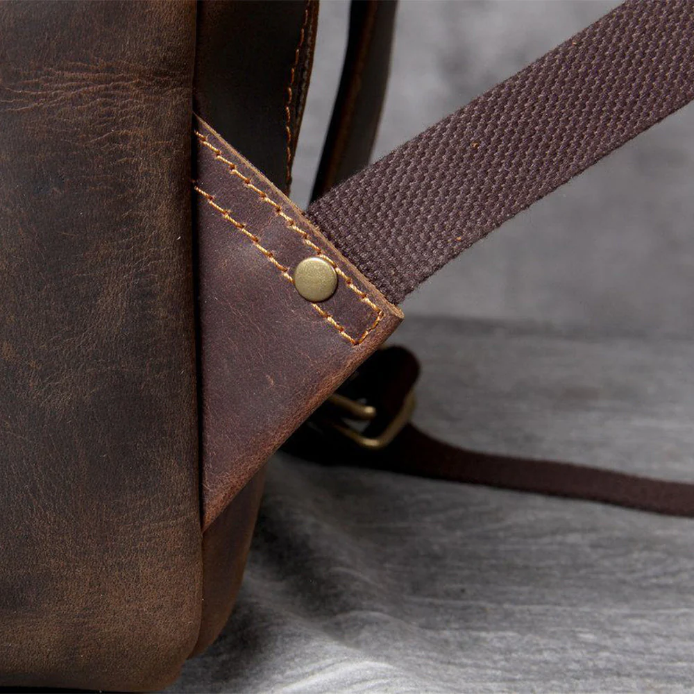 Tan Leather Backpack | CAREA - Image 24
