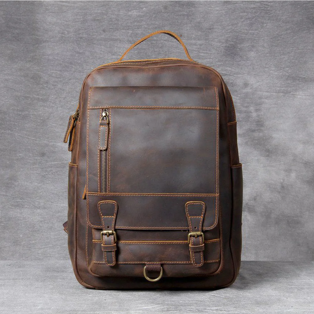 Tan Leather Backpack | CAREA - Image 3