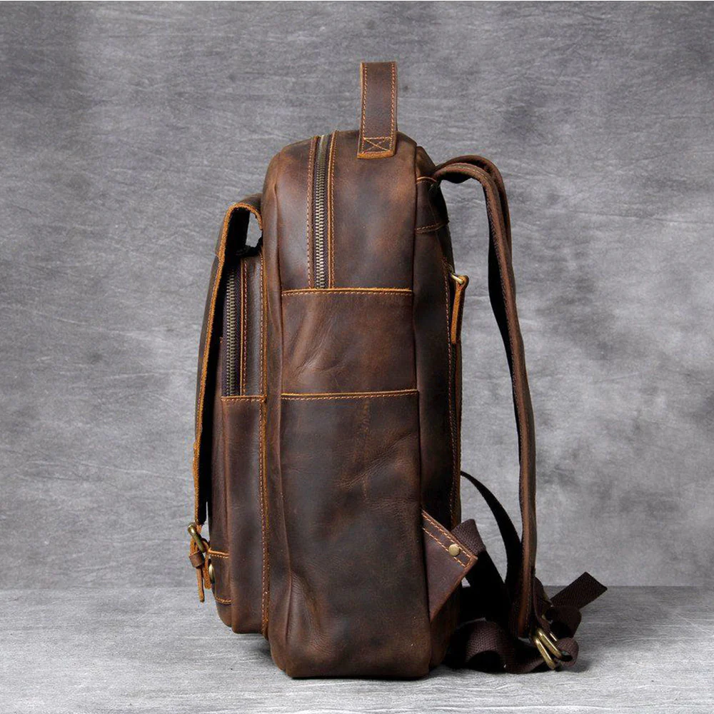 Tan Leather Backpack | CAREA - Image 4
