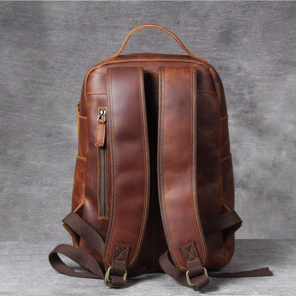 Tan Leather Backpack | CAREA - Image 6