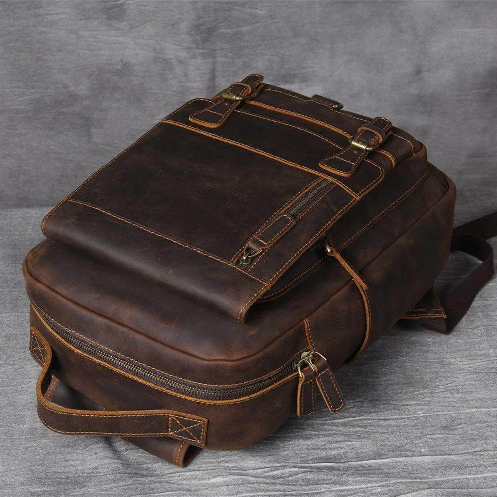 Tan Leather Backpack | CAREA - Image 7