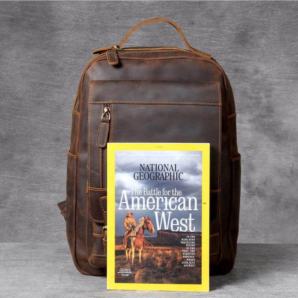 Tan Leather Backpack | CAREA - Image 9