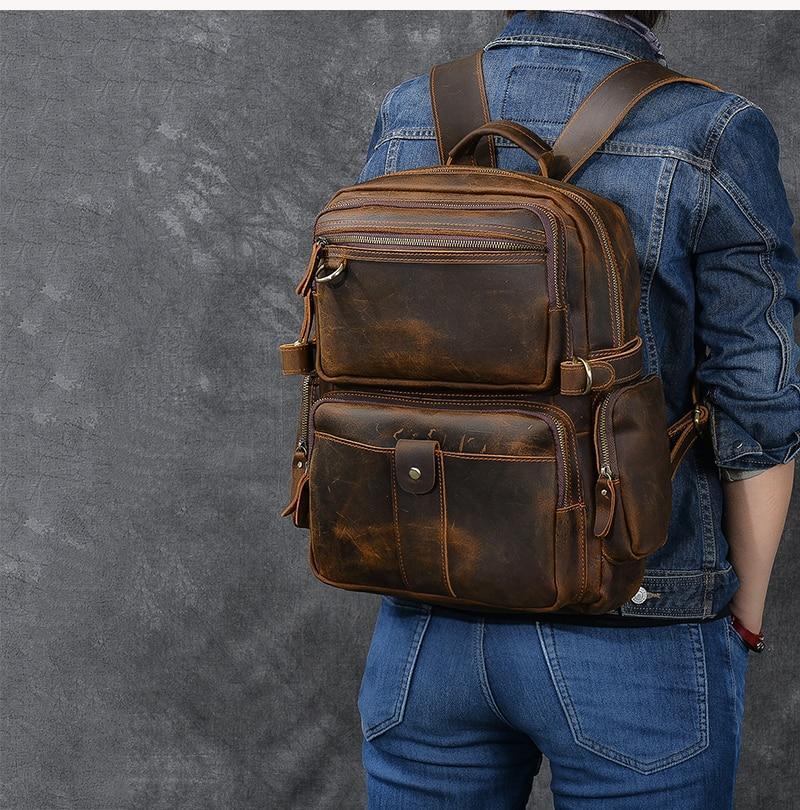 Brown Leather Backpack | URSUS - Image 16