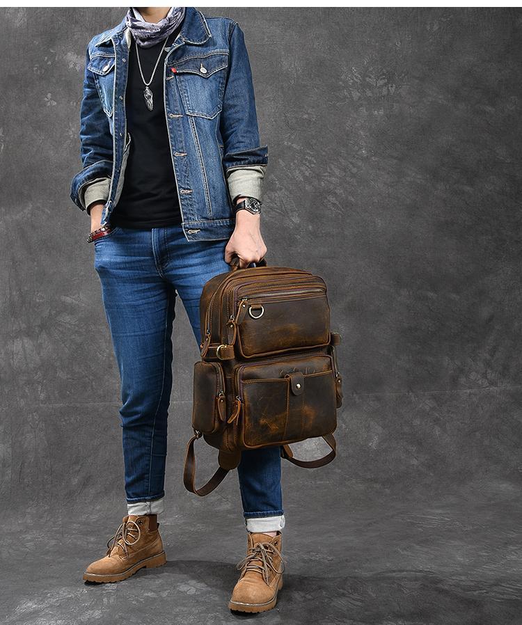 Brown Leather Backpack | URSUS - Image 17
