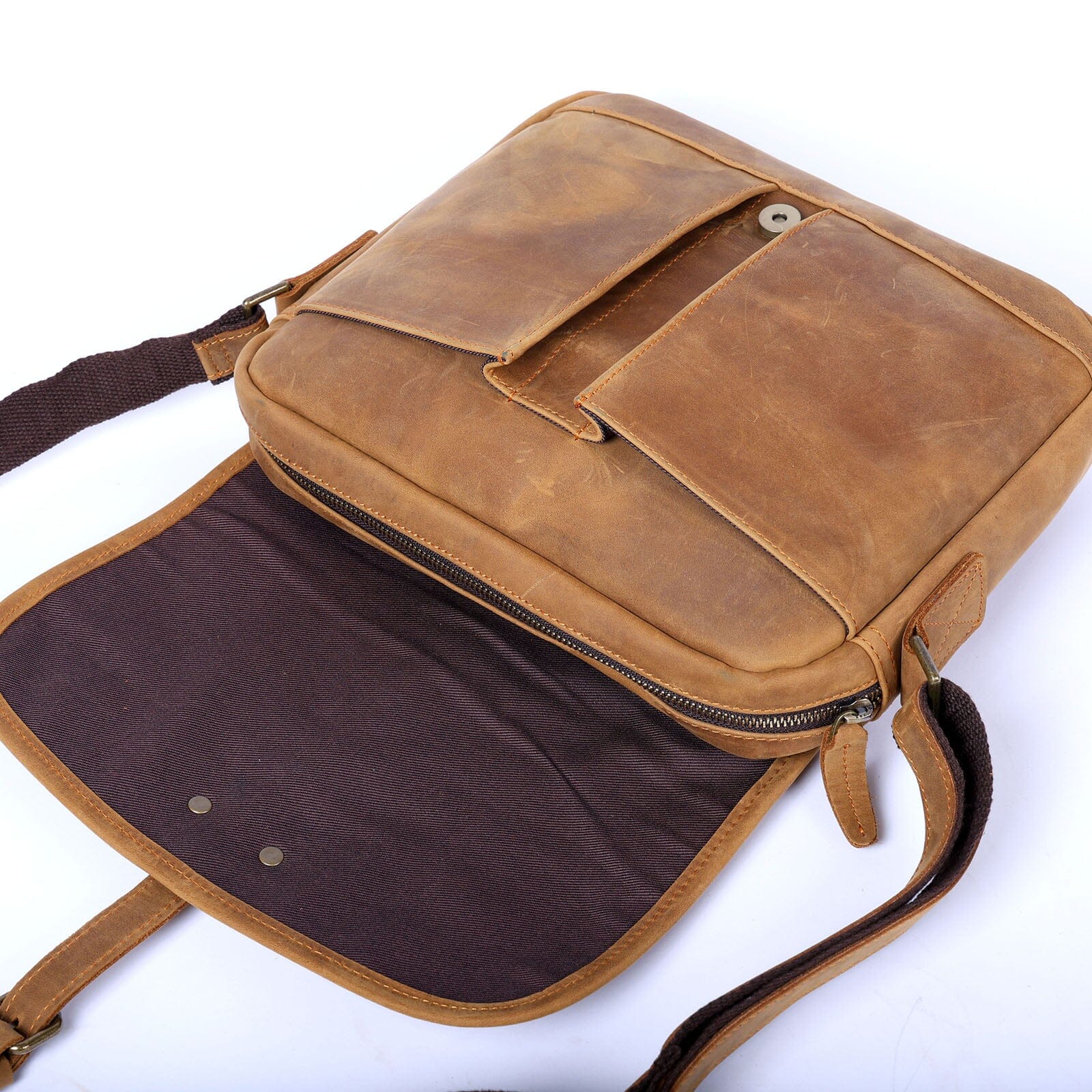 Vintage Leather Messenger Bag | ERIKA - Image 10