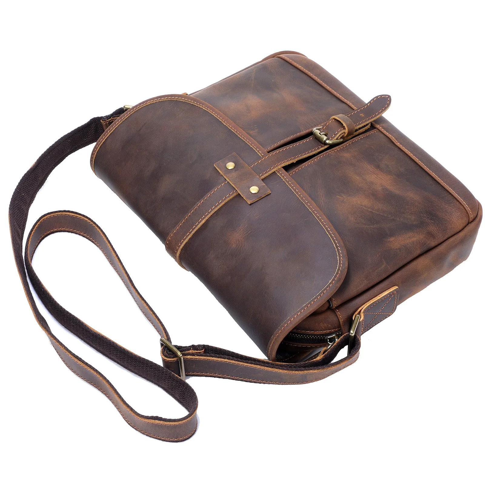 Vintage Leather Messenger Bag | ERIKA - Image 13