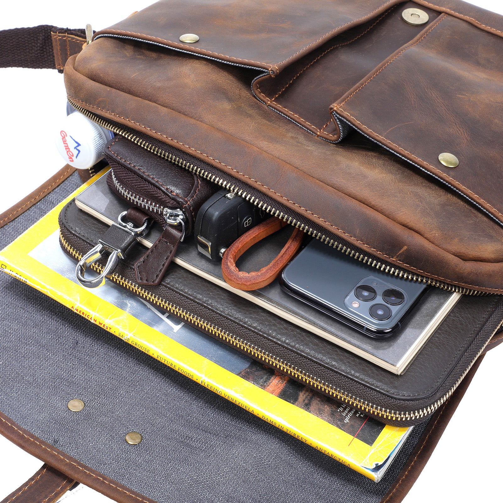 Vintage Leather Messenger Bag | ERIKA - Image 16