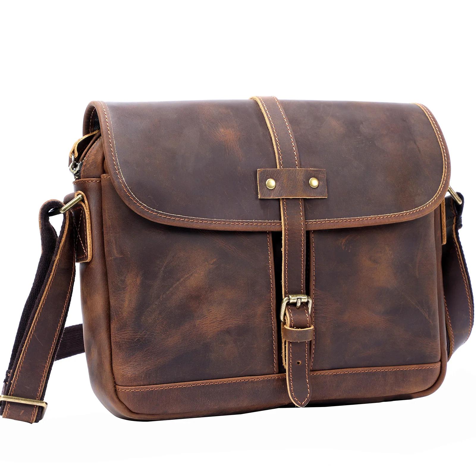 Vintage Leather Messenger Bag | ERIKA - Image 3