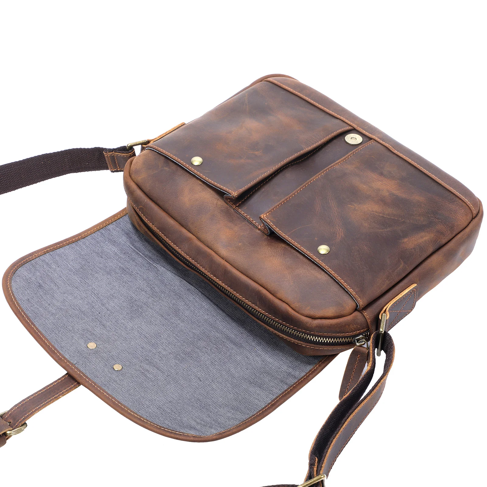 Vintage Leather Messenger Bag | ERIKA - Image 9